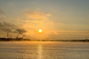 Terrasse Blick Nebel